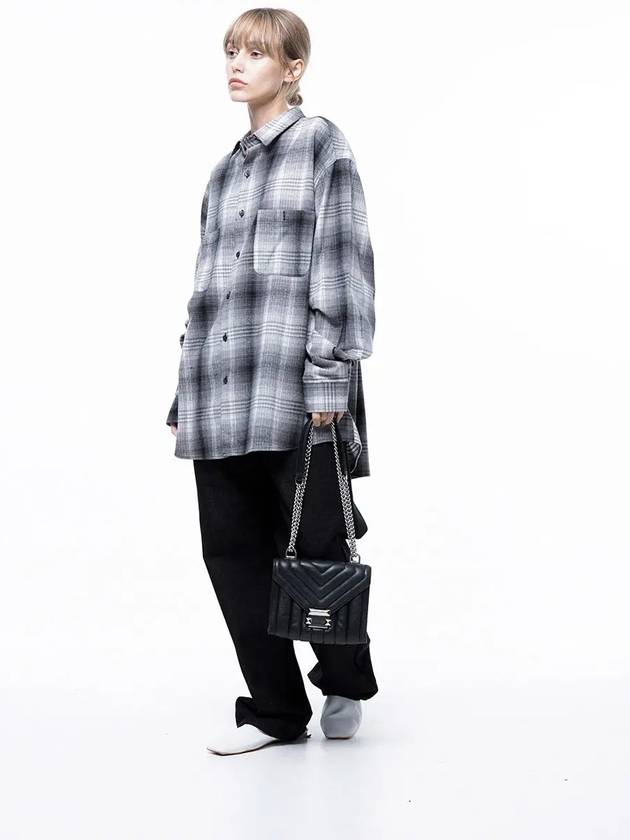 For Women W243SH01BK Loose Fit Flannel Check Shirt Black - CHANCE'S NOI - BALAAN 4