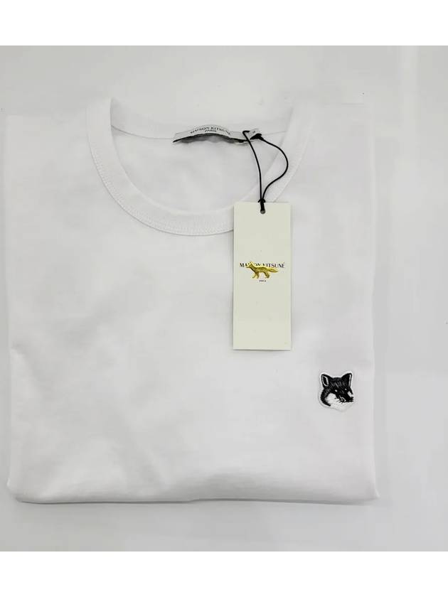 Grey Fox Head Patch Classic Short Sleeve T-Shirt White - MAISON KITSUNE - BALAAN 3