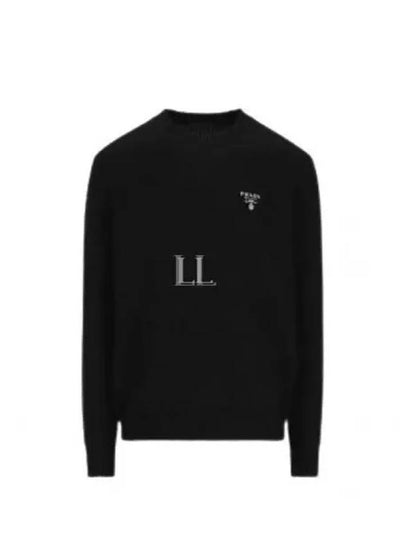 Embroidered Logo Cashmere Knit Top Black - PRADA - BALAAN 2