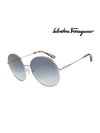 Eyewear Round Metal Sunglasses Blue - SALVATORE FERRAGAMO - BALAAN 3