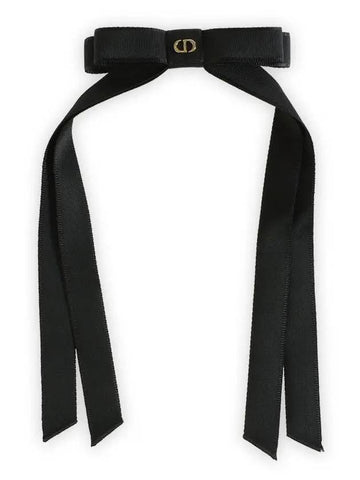 Bow Grosgrain Hairpin Black - DIOR - BALAAN 1