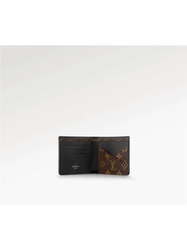 Multiple 2-Fold Bifold Wallet Brown Black - LOUIS VUITTON - BALAAN 5