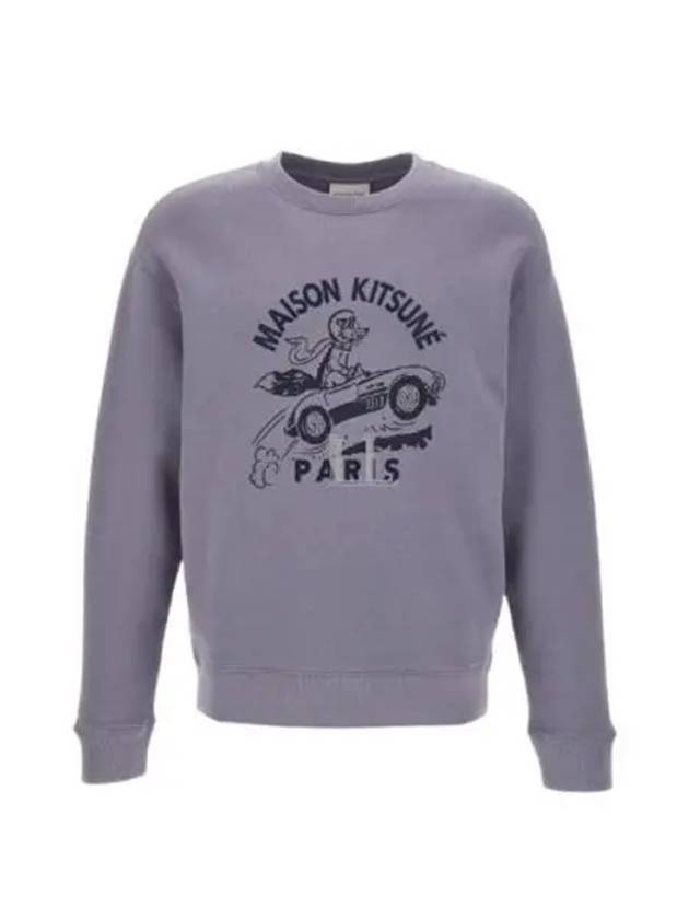 Maison Kitsune Racing Fox Comfort Sweatshirt Duster Blue - MAISON KITSUNE - BALAAN 2