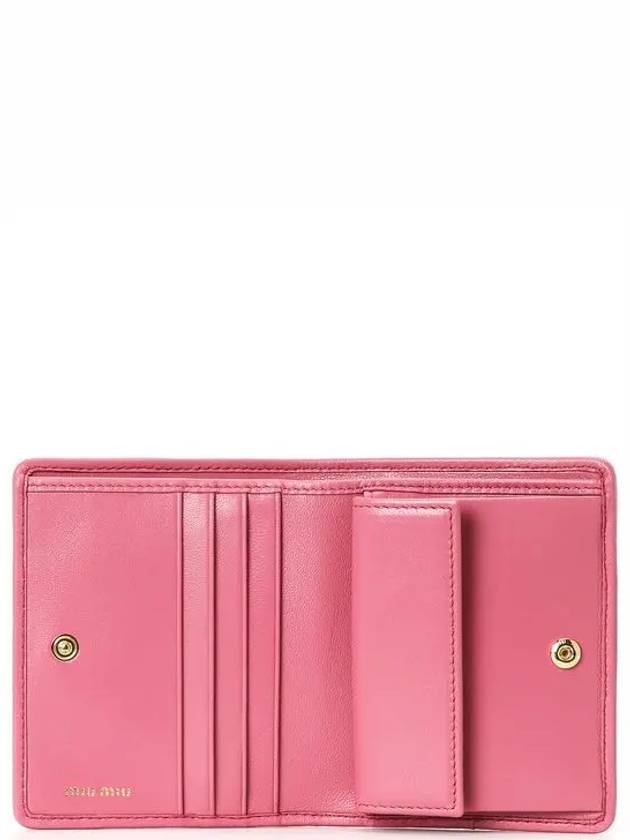 Matelasse Leather Half Wallet Begonia Pink - MIU MIU - BALAAN 5