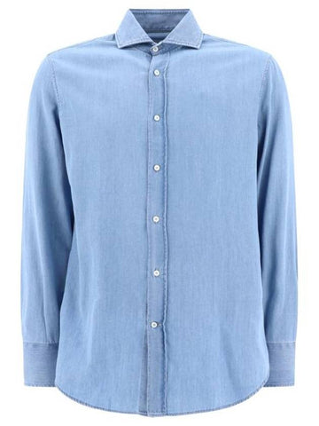 Long Sleeve Shirt MR6830028C008 Light Blue - BRUNELLO CUCINELLI - BALAAN 1