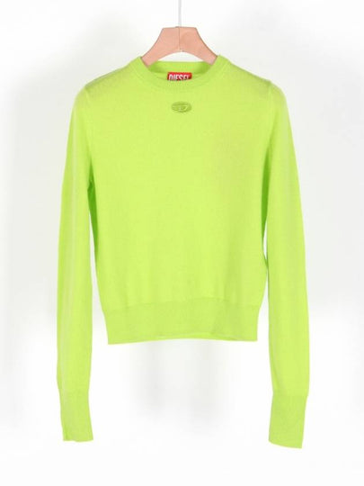 M-Areesax Embroidered Logo Wool Knit Top Green - DIESEL - BALAAN 2