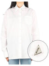 Basic Cotton Long Sleeve Shirt White - PRADA - BALAAN 2