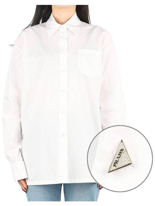 basic long sleeve shirt white - PRADA - BALAAN 2