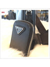 triangle logo leather shoulder bag black - PRADA - BALAAN 7