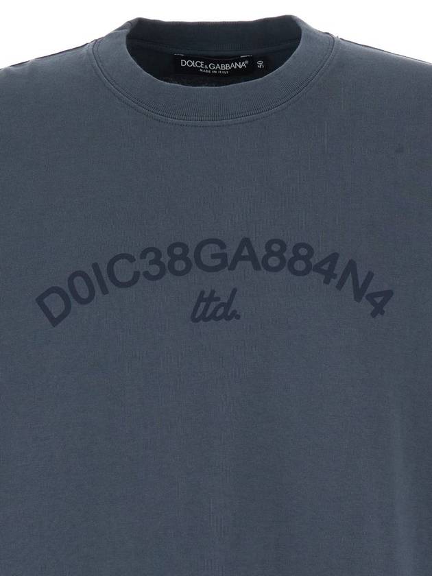 Logo Print Cotton Short Sleeve T-Shirt Grey - DOLCE&GABBANA - BALAAN 4