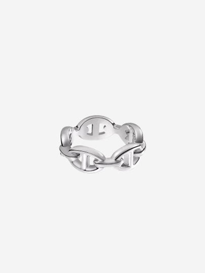 Small Chaine D'Ancre Enchainee Ring Silver - HERMES - BALAAN 2