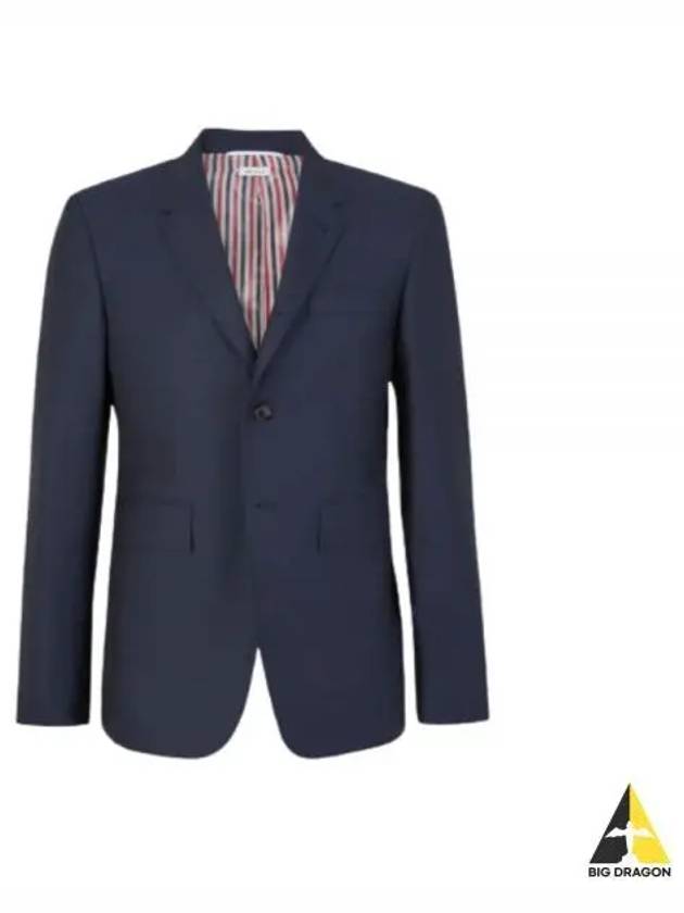 Super 120S Wool Twill Classic Jacket Dark Blue - THOM BROWNE - BALAAN 2