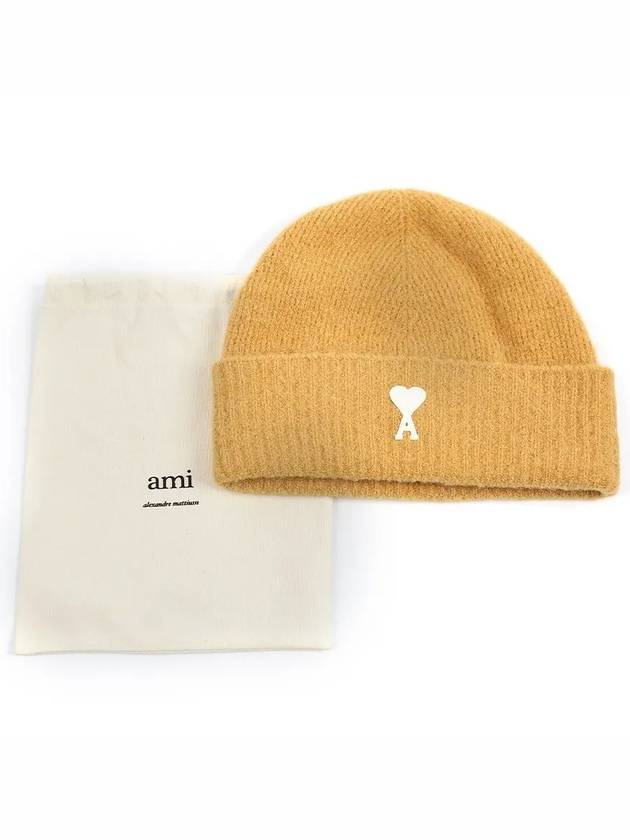 Logo Patch Knit Beanie Mustard - AMI - BALAAN 6