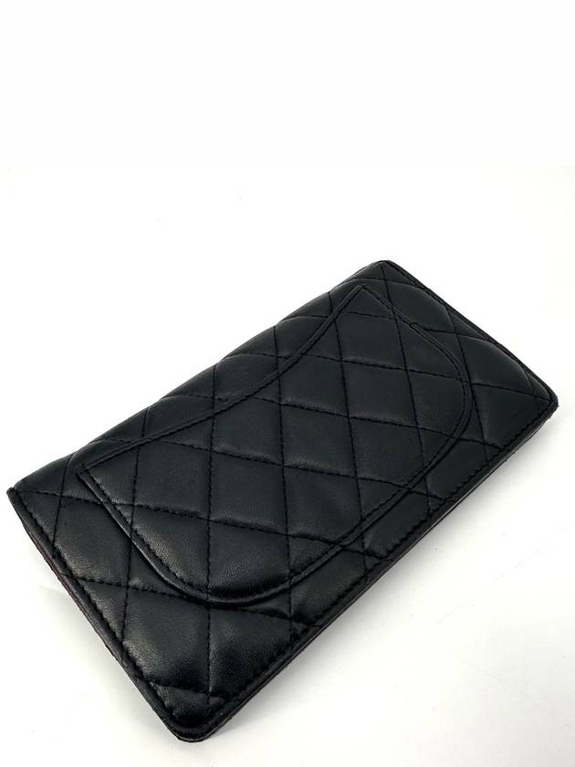 Lambskin silver logo long wallet - CHANEL - BALAAN 5