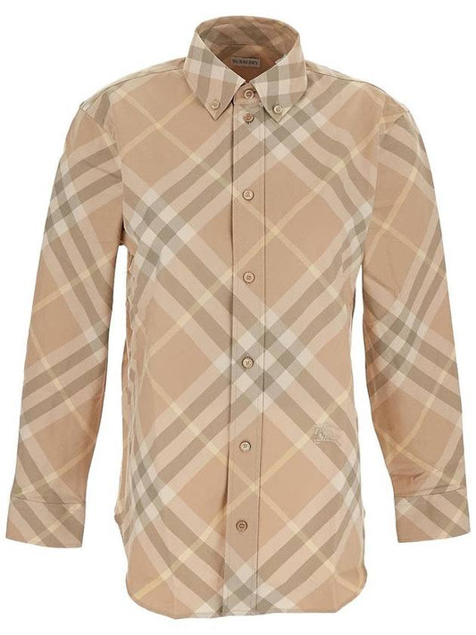 Vintage Check Cotton Long Sleeve Shirt Beige - BURBERRY - BALAAN 1
