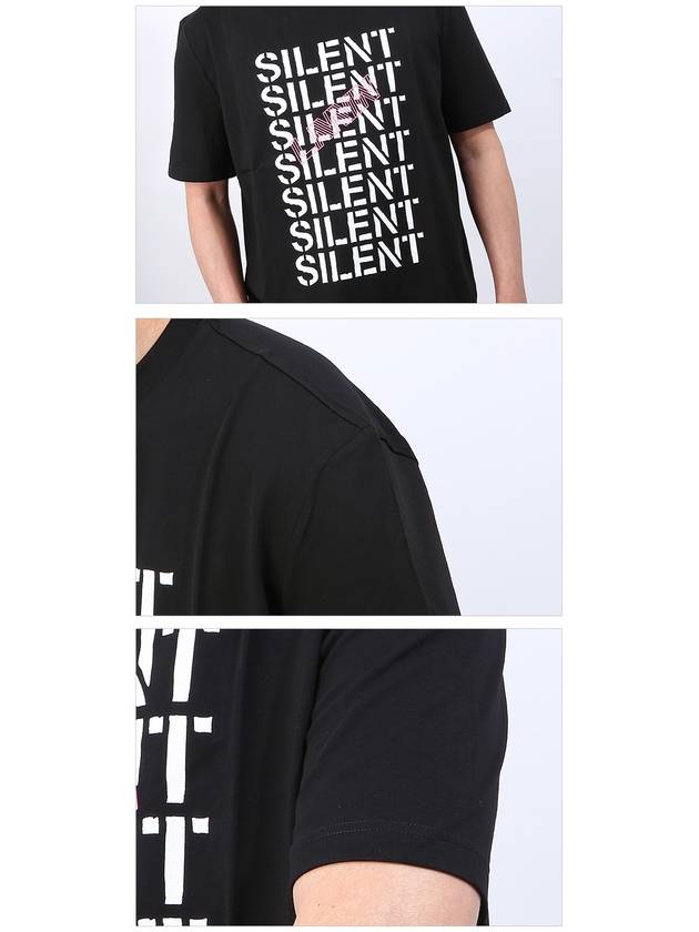 Silent Print Short Sleeve T-Shirt Black - LANVIN - BALAAN 5