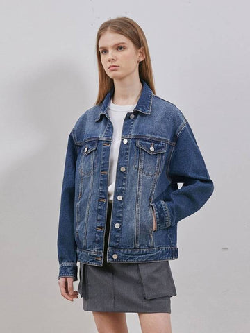 Denim overfit basic trucker jacket indigo - RYUL+WAI: - BALAAN 1