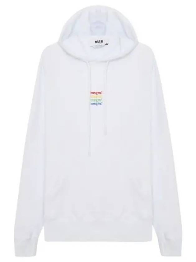 Rainbow Logo Hoodie White - MSGM - BALAAN 1