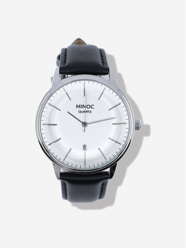 Zenith Quartz 001 Classic Leather Watch Black White - MINOC - BALAAN 2