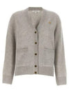 Baby Fox Patch Boxy Cardigan Light Grey Melange - MAISON KITSUNE - BALAAN 2