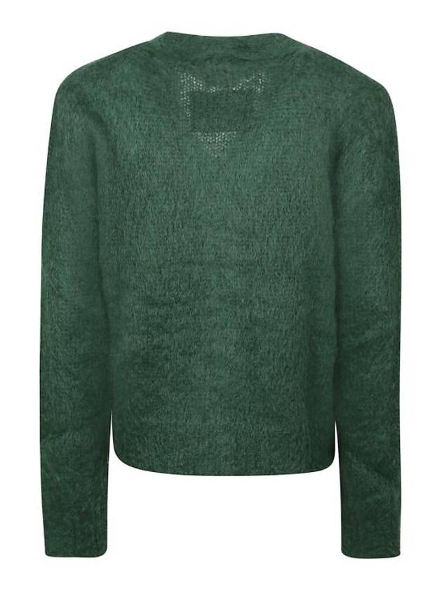 V-Neck Mohair Long Cardigan Emerald - MARNI - BALAAN 3