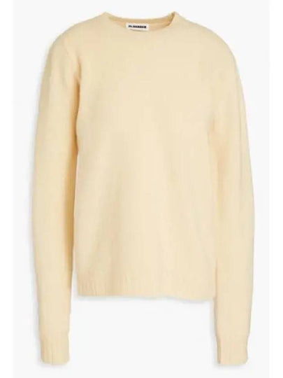 Crew Neck Merino Wool Knit Top Beige - JIL SANDER - BALAAN 2