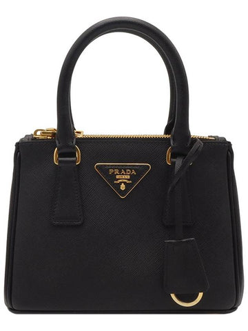 Black Sapphino Lux Gold Lettering Logo Mini 2WAY 1BA906 - PRADA - BALAAN 1