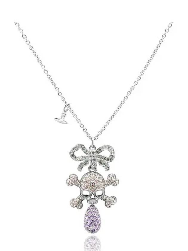 Faustine Skull Crystal Pendant Necklace Silver - VIVIENNE WESTWOOD - BALAAN 2