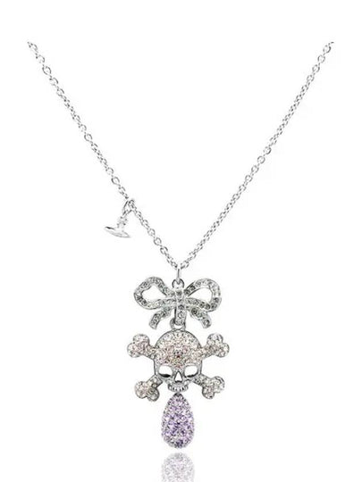 Faustine Skull Crystal Pendant Necklace Silver - VIVIENNE WESTWOOD - BALAAN 2