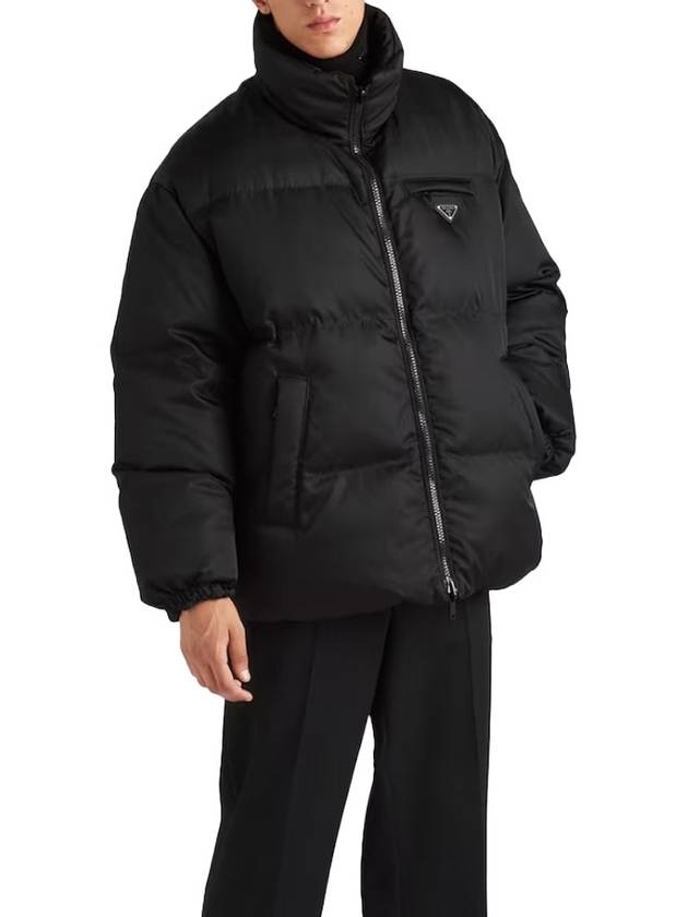 Medium-Length Re-Nylon Reversible Down Padded Jacket Black - PRADA - BALAAN 3