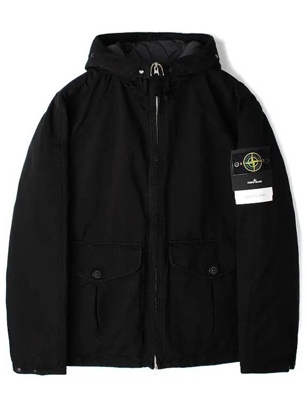 Logo David TC Down Hooded Jacket Black - STONE ISLAND - BALAAN 2