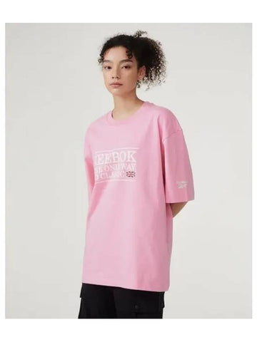 Classic Letter T Shirt Light Pink - REEBOK - BALAAN 1