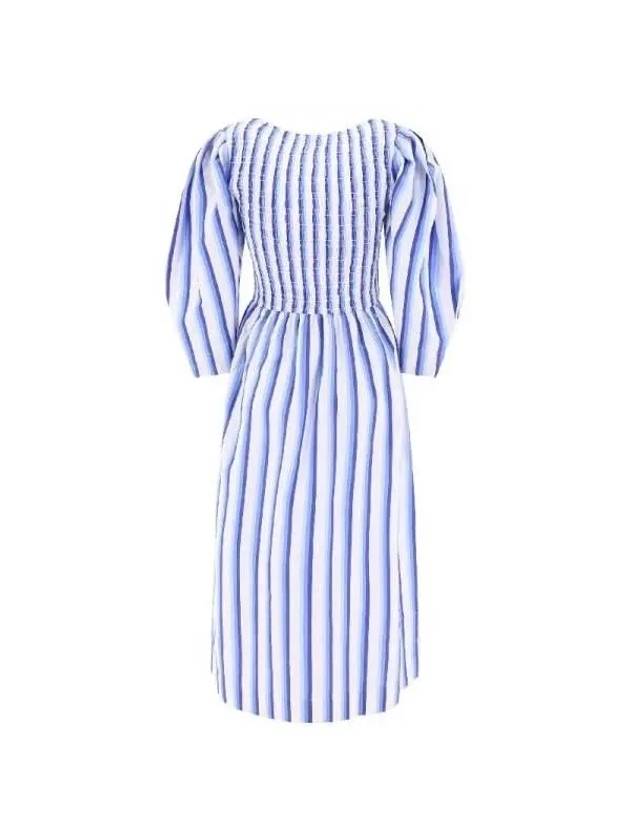 Striped Long Dress Blue - GANNI - BALAAN 3