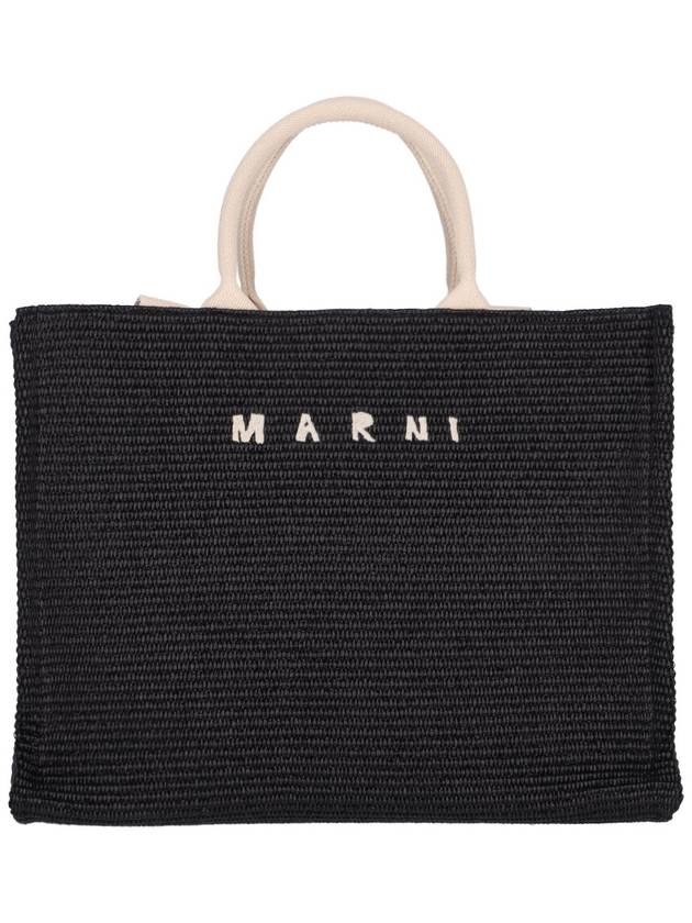 Raffia East West Tote Bag Black - MARNI - BALAAN 2