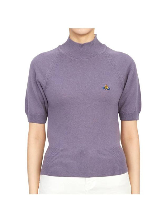 Women's High Neck Short Sleeve Knit Top Purple - VIVIENNE WESTWOOD - BALAAN 2