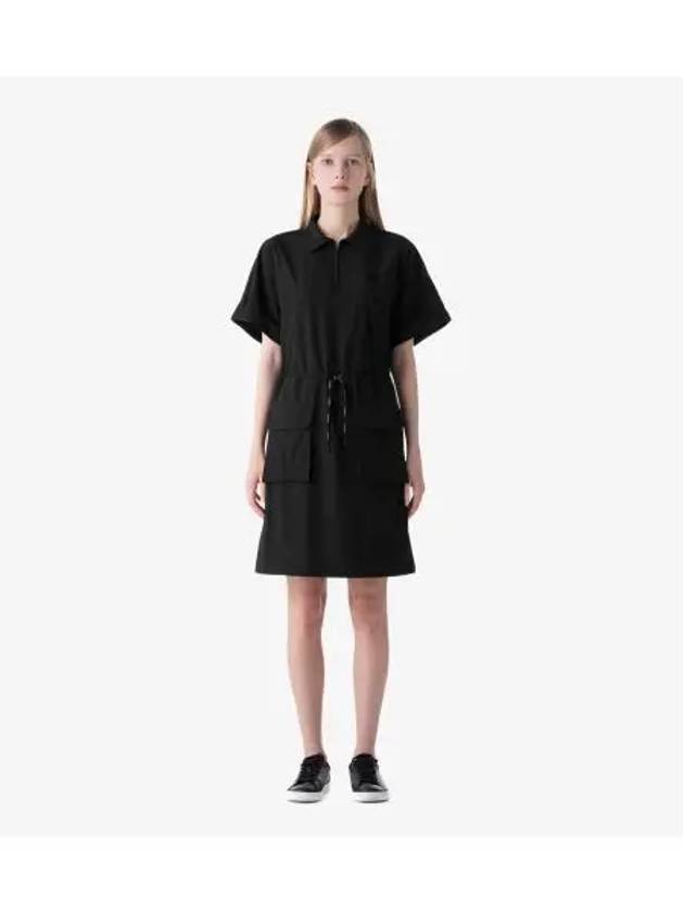 Women s Woven Collar Dress Black - LACOSTE - BALAAN 1