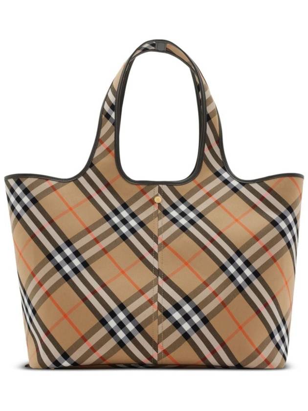 Check Medium Tote Bag Sand - BURBERRY - BALAAN 5