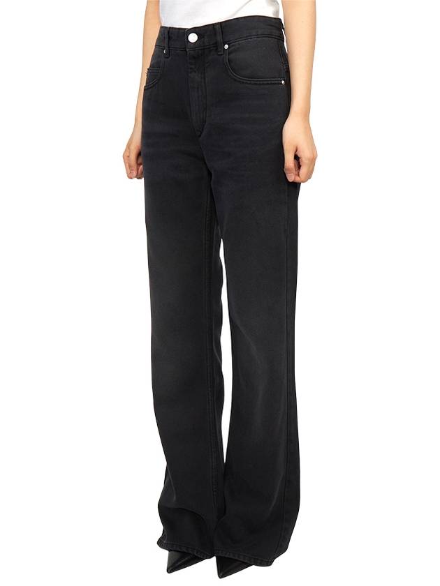 Belvira High Rise Bootcut Jeans Black - ISABEL MARANT - BALAAN 5