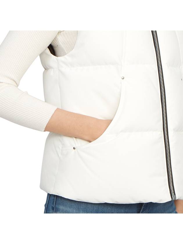 Women's Logo Patch Zipper Padded Vest White - MOOSE KNUCKLES - BALAAN 11