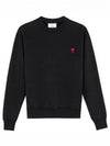 Men's Small Heart Logo Sweatshirt Black - AMI - BALAAN 2