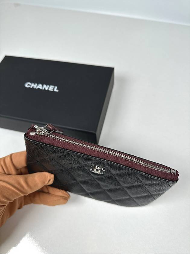 Classic mini small pouch caviar silver plate - CHANEL - BALAAN 4