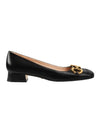 Ballet Flat With Horsebit Black Leather - GUCCI - BALAAN 1