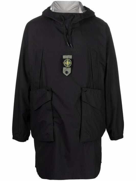 Men's Ripstop Gore-Tex Hooded Jacket Black - STONE ISLAND - 1