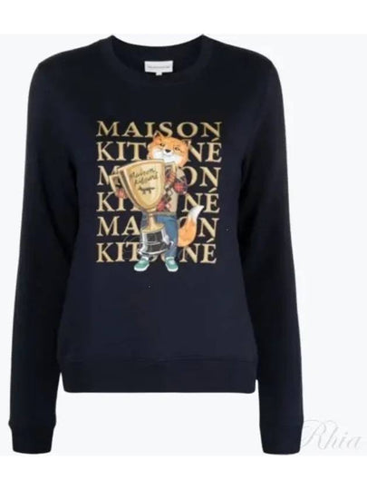 Fox Champion Print Sweatshirt Navy - MAISON KITSUNE - BALAAN 2