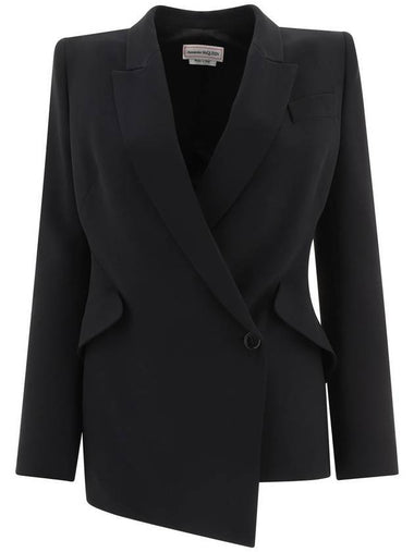 WoMen's Crepe Blazer Jacket Black - ALEXANDER MCQUEEN - BALAAN 1