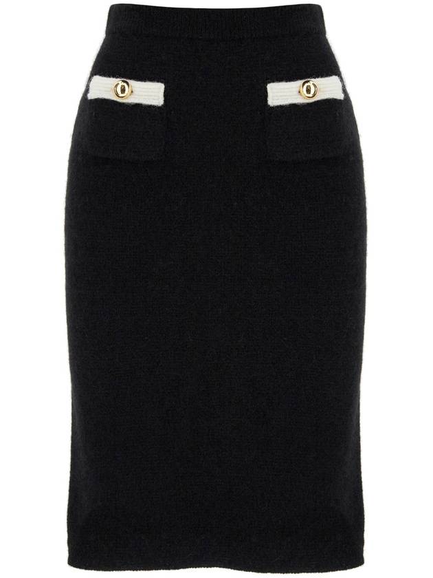 Alpaca knit midi H line skirt black - ALESSANDRA RICH - BALAAN 2