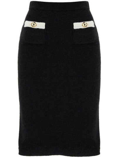 Alpaca knit midi H line skirt black - ALESSANDRA RICH - BALAAN 2