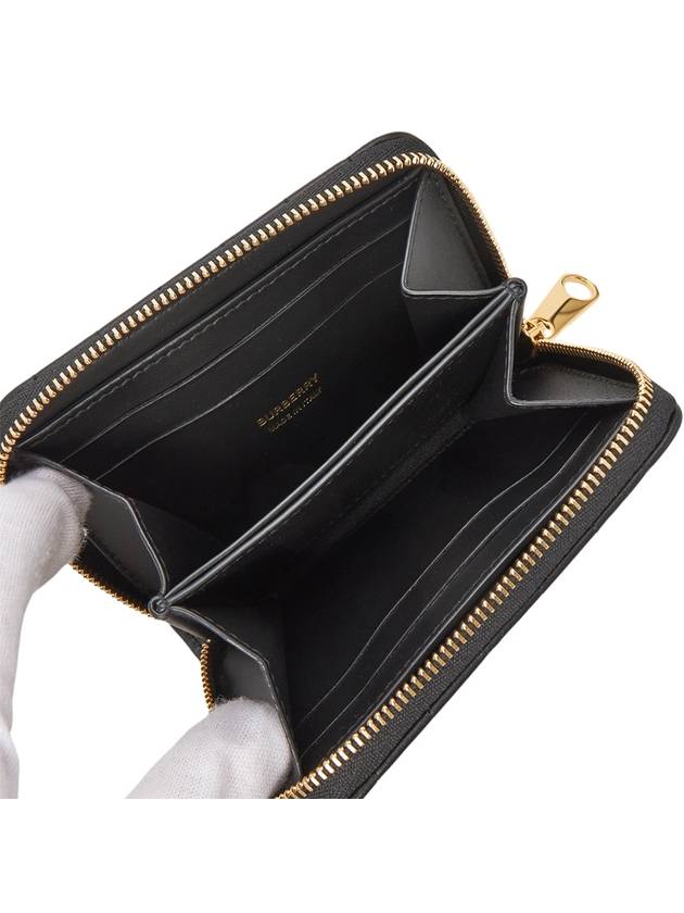 Lola Zipper Quilted Leather Half Wallet Black - BURBERRY - BALAAN 5