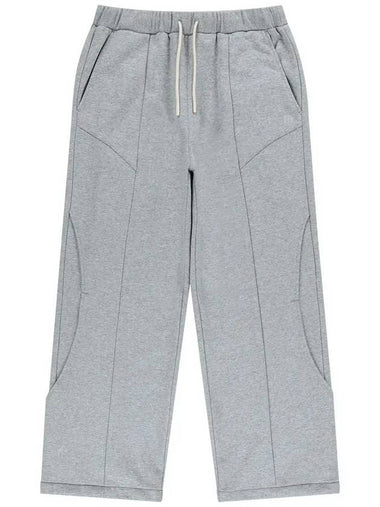 Curved Incision Heavy Sweat Wide Pants Melange Gray - OFFGRID - BALAAN 1