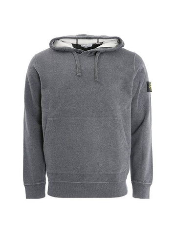 Wappen Patch Brushed Cotton Fleece Hoodie Dark Grey - STONE ISLAND - BALAAN 1